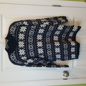 VINTAGE American Pride Navy & White Snowflake Ski Print Sweater Men's Medium